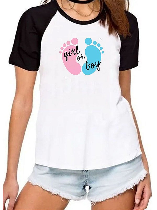 Camiseta gestante cha revelacao gravida mamae camisa