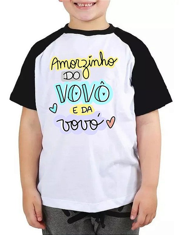 Camiseta infantil amorzinho do vovo e da vovo menina camisa