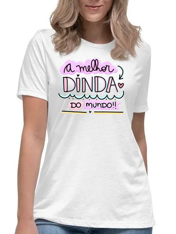 Camiseta a melhor dinda do mundo madrinha presente camisa
