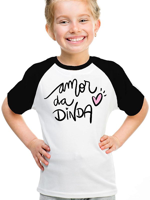 Camiseta infantil amor da dinda camisa criança madrinha
