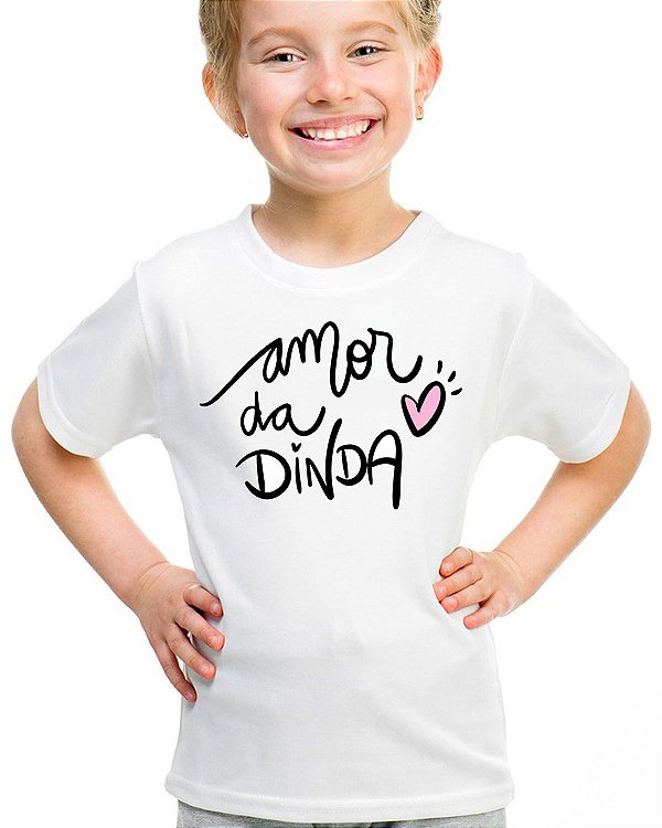 Camiseta infantil amor da dinda camisa criança madrinha