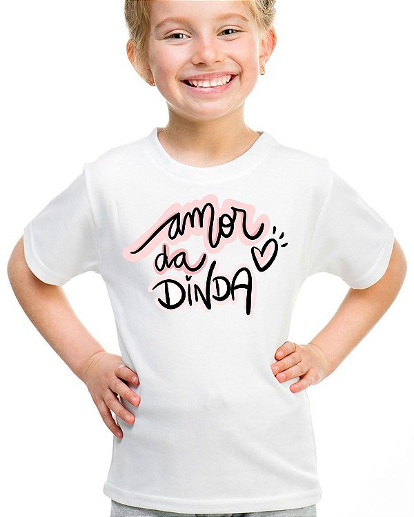 Camiseta infantil amor da dinda camisa criança madrinha