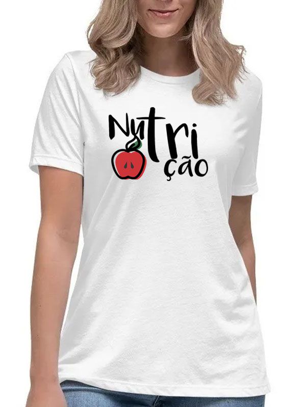 Camiseta nutrição universitária curso faculdade camisa love