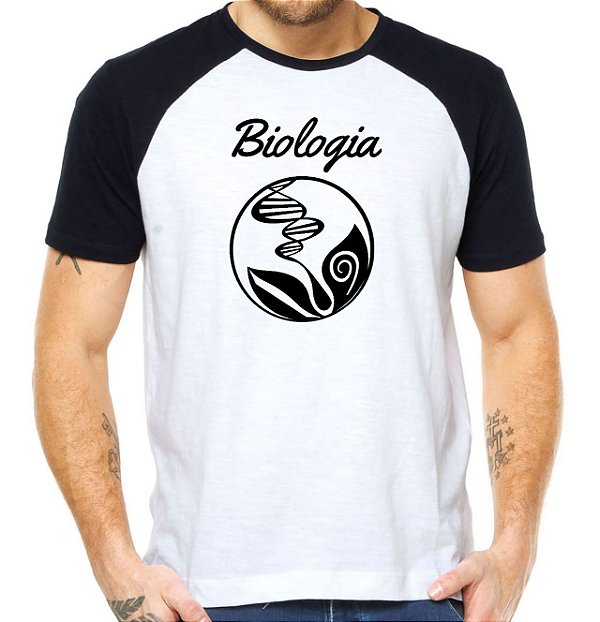 Camisa curso biologia faculdade biólogo camiseta raglan