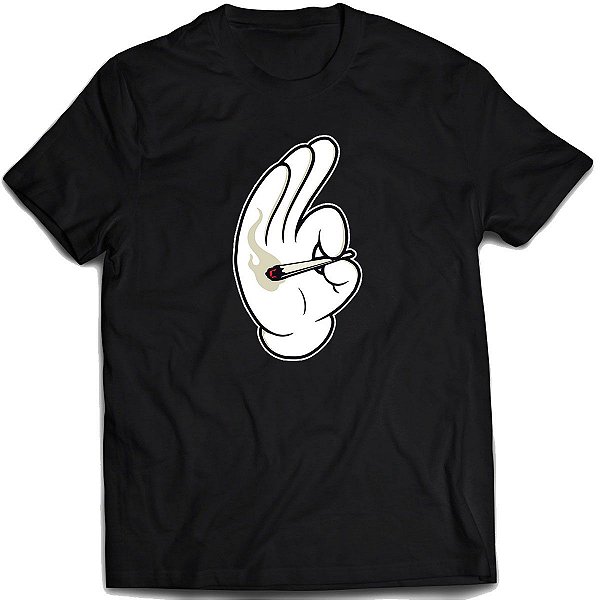 Camiseta Mão hand Weed Camiseta Rap Swag 420