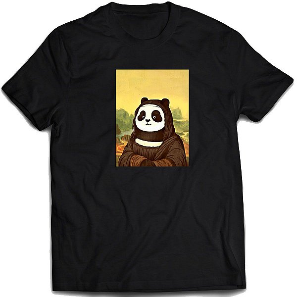 Camiseta Mona Lisa panda Camisa divertida engraçada arte