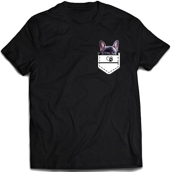 Camiseta pug de bolso camisa cachorro fofo cute dog doguinho