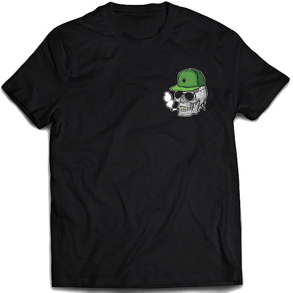 Camiseta caveira swag erva Camisa weed 4:20 estilo de rua