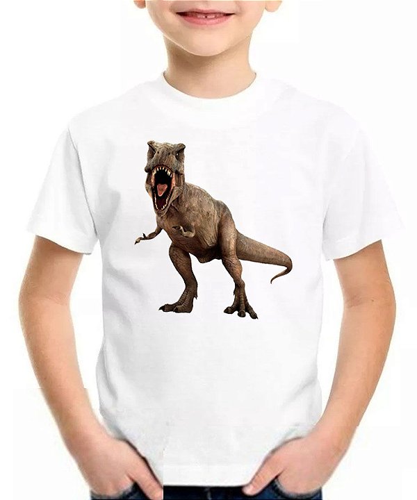 Camiseta Infantil Tiranossauro rex Dino Dinossauro T-rex