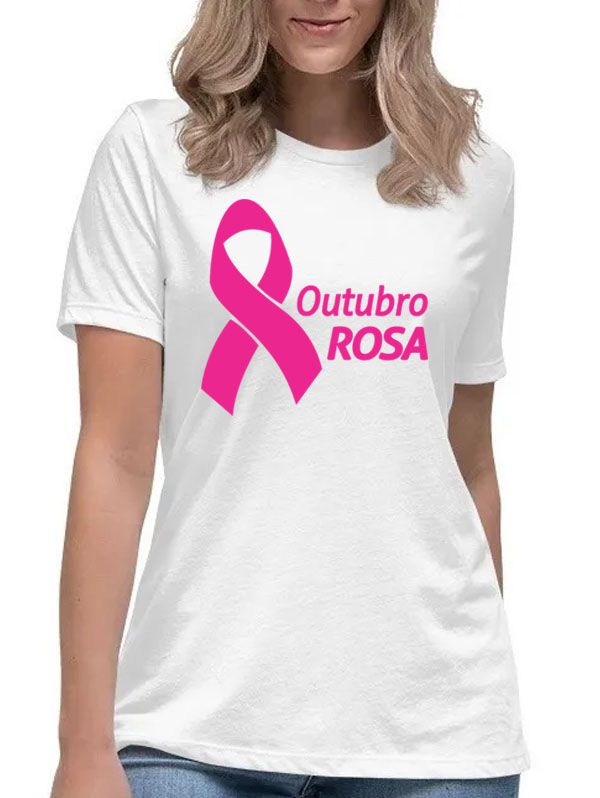 Camiseta feminina outubro rosa camisa conscientização