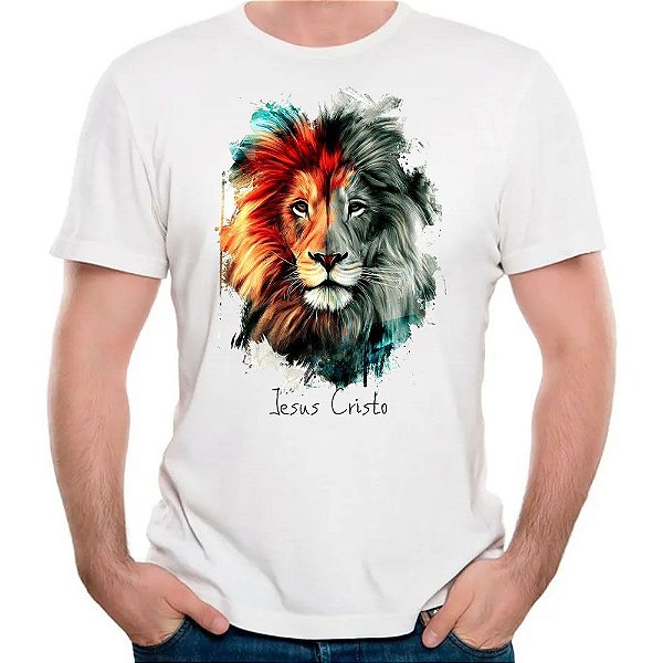 Camiseta jesus cristo leão camisa fé religião religioso