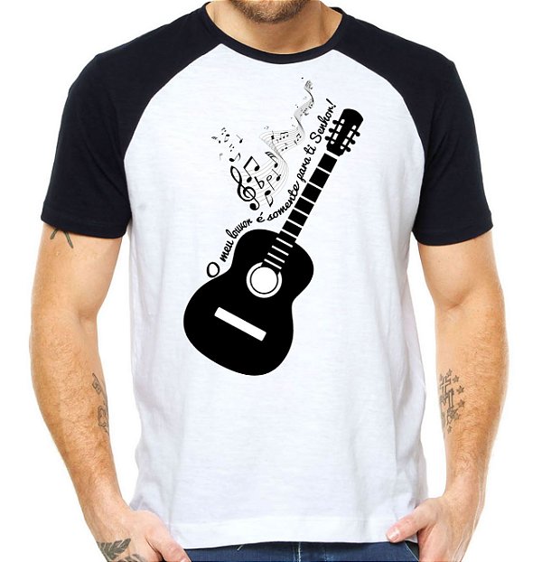 Camiseta meu louvor é somente para ti senhor raglan camisa