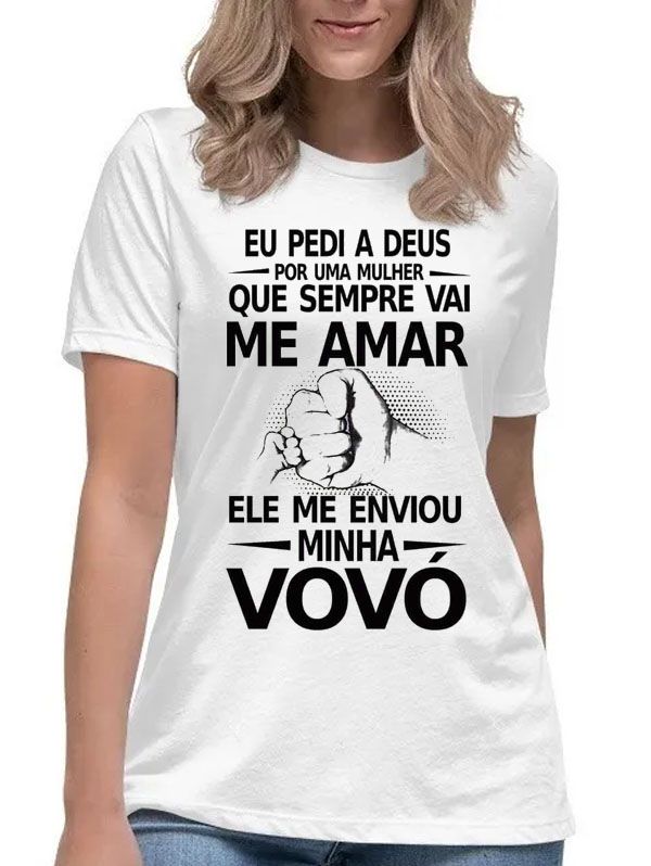 Camiseta feminina deus me enviou minha vovó camisa presente
