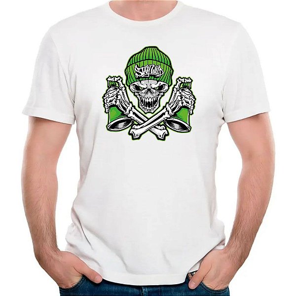 Camiseta caveira thug life camisa moda vintage Pichação