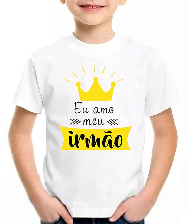 Camiseta infantil eu amo meu irmão camisa blusa presente