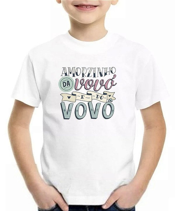 Camiseta infantil amorzinho da vovó e do vovô blusa