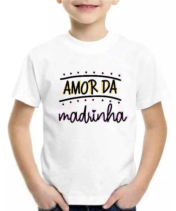 Camiseta infantil amor da madrinha camisa presente blusa
