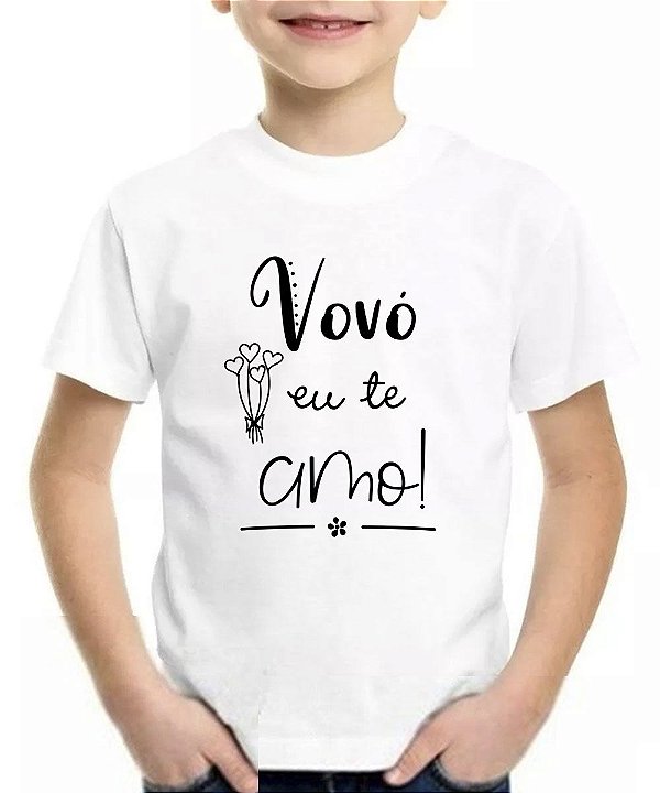 Camiseta infantil vovó eu te amo camisa blusa balões avó