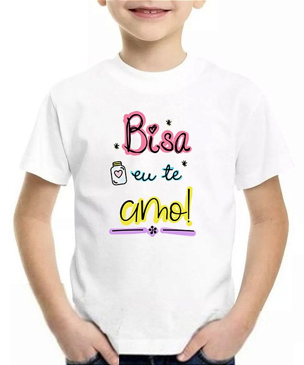 Camiseta infantil bisa eu te amo camisa blusa bisavó