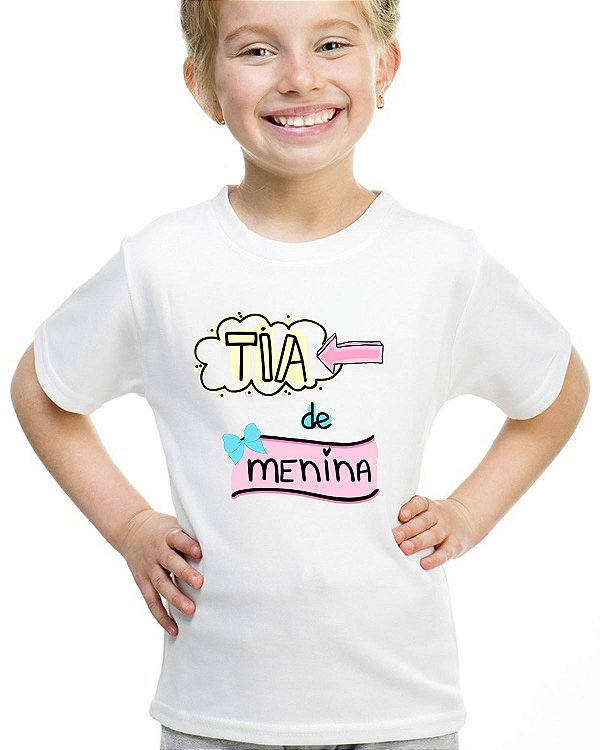 Camiseta infantil tia de menina camisa blusa presete titia