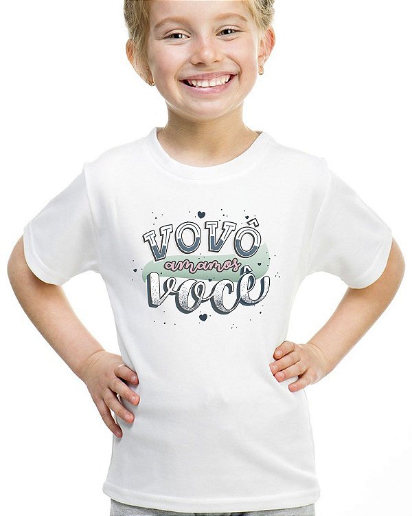 Camiseta infantil vovô amamos você garota menina blusa
