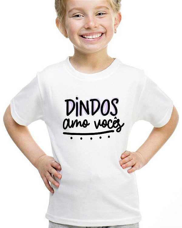 Camiseta infantil dindos amo vocês camisa blusa presente