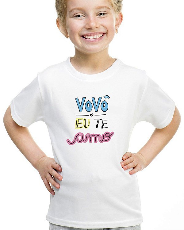Camiseta infantil vovô eu te amo menina blusa colorido