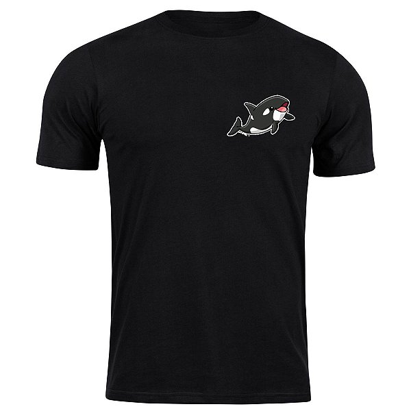 Camiseta algodão orca baleia fofo camisa divertida animais
