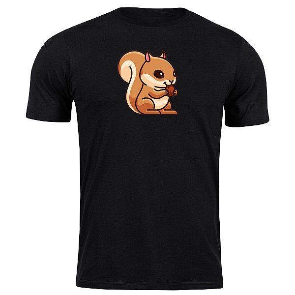 Camiseta algodão esquilo camisa animais divertido blusa