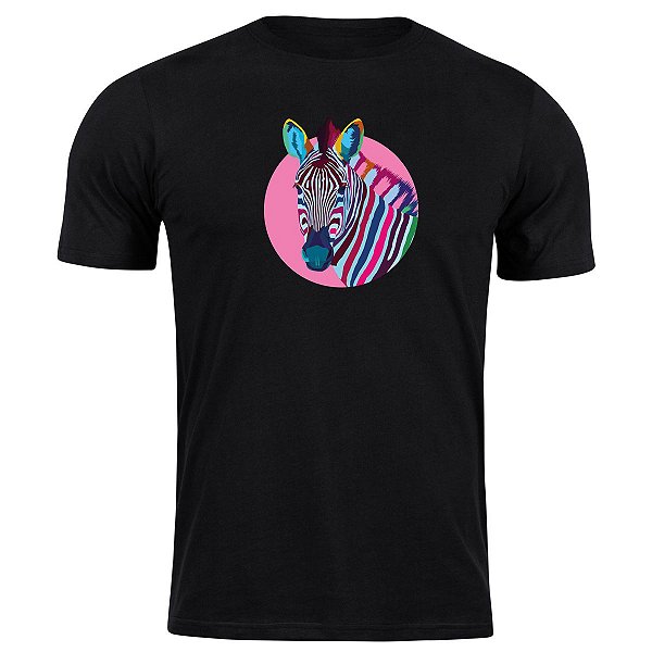 Camiseta algodão zebra new wave psicodelico camisa blusa