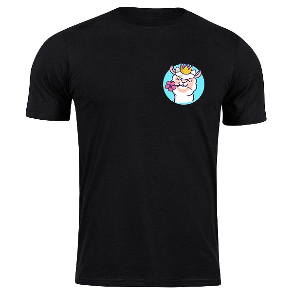 Camiseta algodão lhama rainha de bolso camisa blusa presente