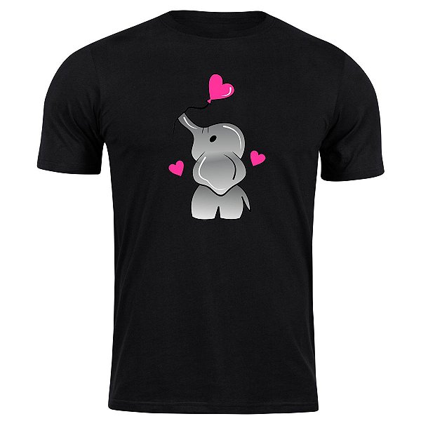 Camiseta algodão elefante fofo balões camisa blusa amor love