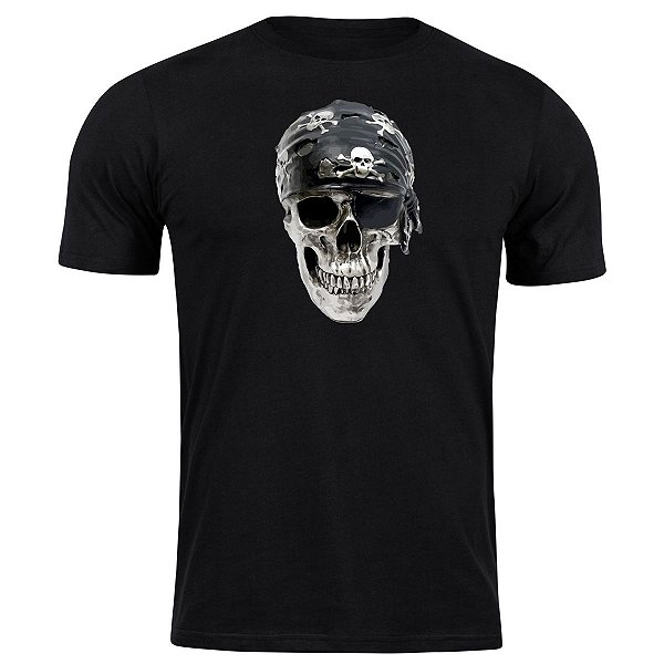 Camiseta caveira pirata camisa blusa swag street skull