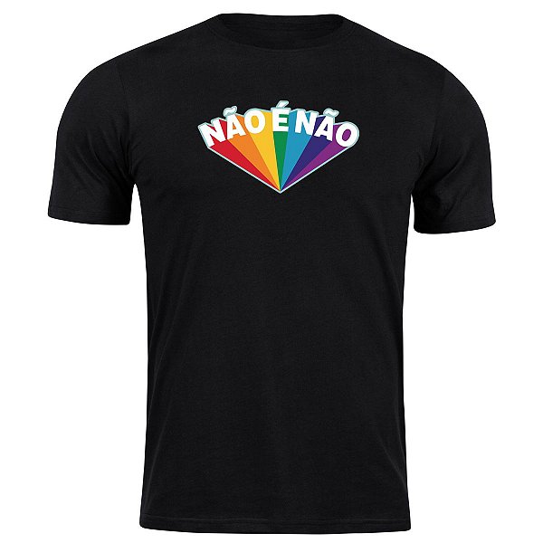 Camiseta algodão não é não arco-iris feminismo camisa lgbt