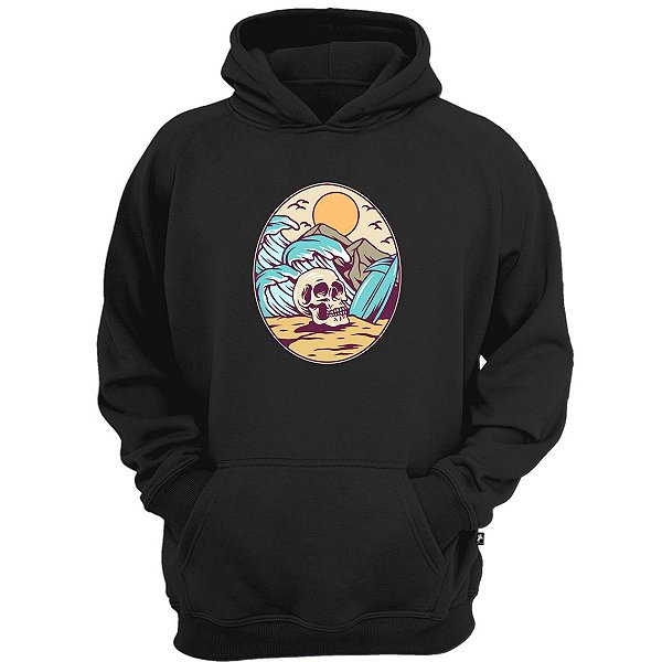 Casaco moletom caveira surfista skull surf esporte street