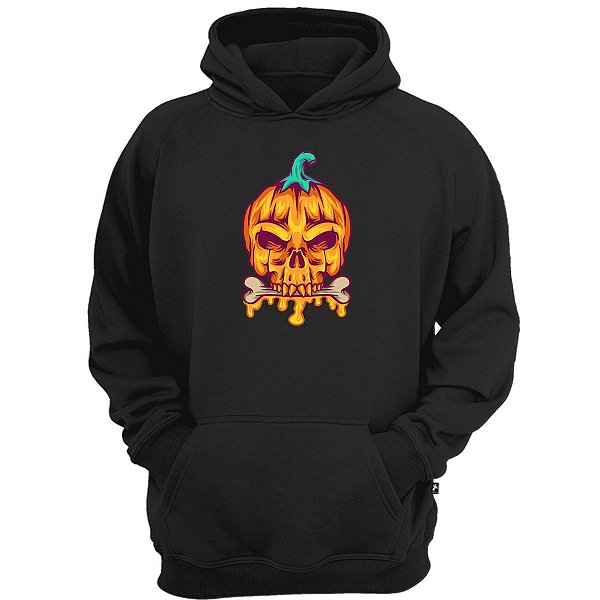 Casaco moletom caveira cabeça de abobora halloween