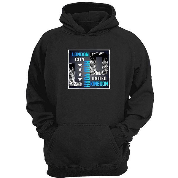 Casaco moletom london city new york blusa de frio moda rua