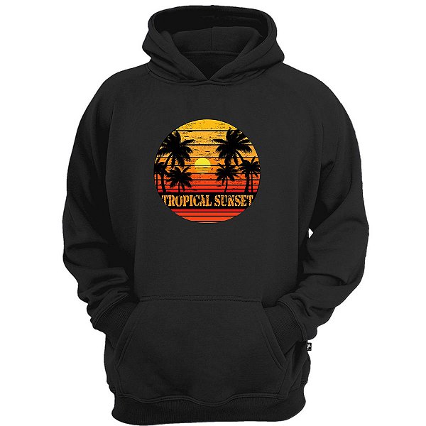 Casaco moletom tropical sunset blusão surf surfista swag