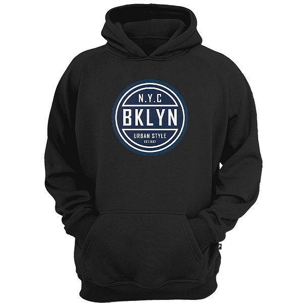 Casaco moletom com capuz NYC BKLYN new york city brooklyn