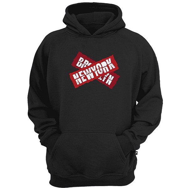 Casaco moletom canguru brooklyn new york streetwear capuz