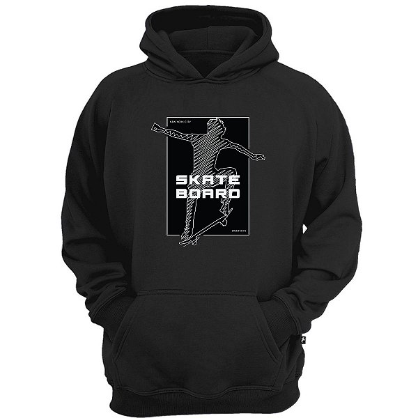 Casaco moletom skatista skateboard blusa de frio com bolso