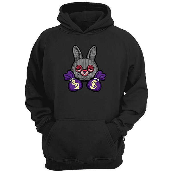 Casaco moletom coelho bandido swag drip rapper skate trap