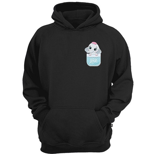 Casaco moletom mini elefante de bolso blusa de frio cute
