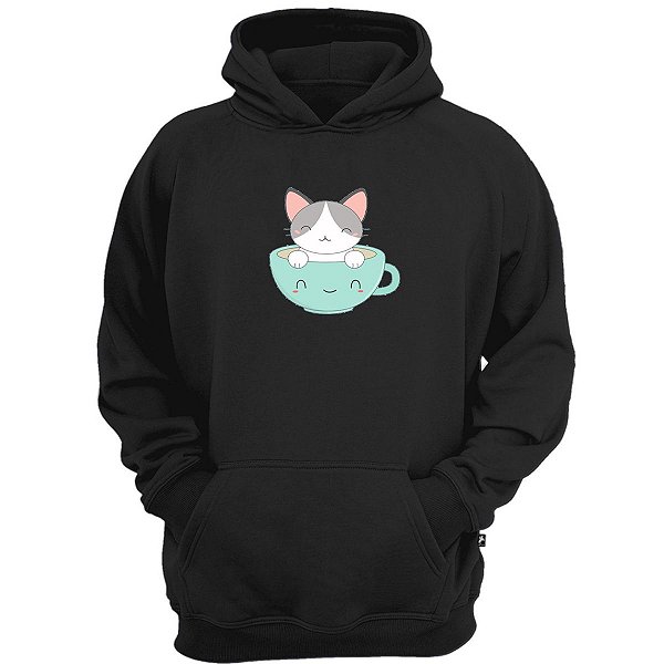 Casaco moletom gatinho cute fofo divertido cat com capuz