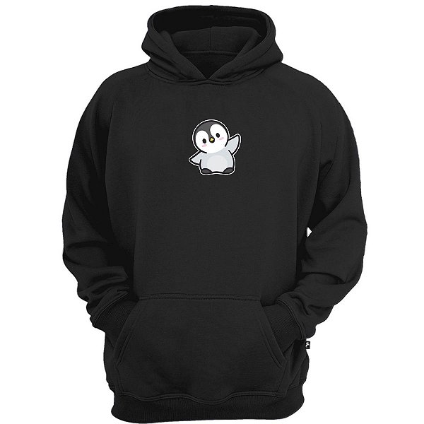 Casaco moletom capuz pinguim animal blusão de frio fun cute