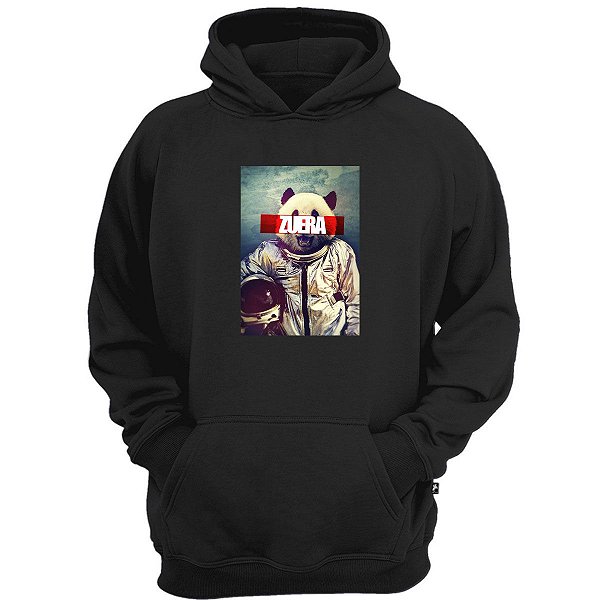 Casaco moletom capuz panda astronauta zueira blusão de frio