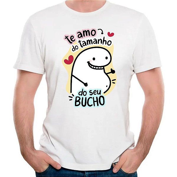 Camiseta te amo do tamanho do seu bucho dia dos namorados