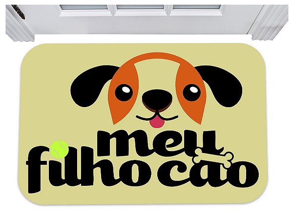 Capacho pet meu filho cão tapete para porta 40x90 fofo