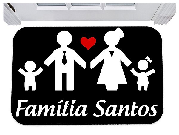 Capacho com o nome da familia personalizado tapete de porta