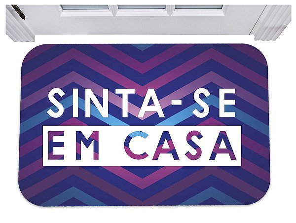 Capacho sinta-se em casa colorido tapete para porta 40x60